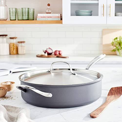 CUISINART 5.5QT SAUTE PAN WITH HELPER HANDLE COVER GG33-30H-BLK - BLACK/SILVER