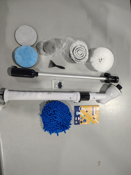 HATTYROOM ELECTRIC SPIN SCRUBBER EXTENSION ARM SIX SCRUBBING HEADS - WHITE/BLACK
