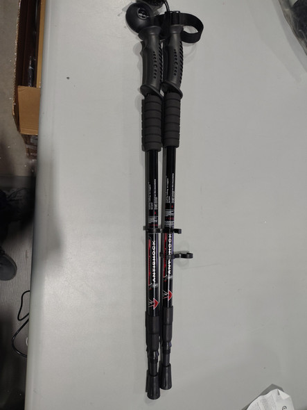 COSTWAY EXPANDABLE TREKKING STICKS - BLACK/RED