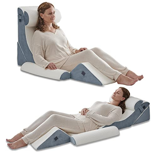 Axelrod 6PCS Orthopedic Bed Wedge Pillow Set Post Surgery Foam - White Navy New