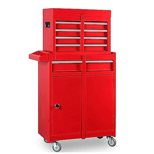 HPDMC 5-Drawer Rolling Tool Chest High Capacity Adjustable Shelf - Black New