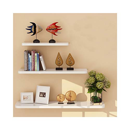 WUDENHOM White Shelf for Wall, Set of 3 Wall Mount Wood Floating New
