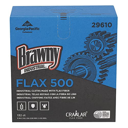 Brawny Industrial Flax 500 Light Duty Cloths 10 Boxes 132 Cloths Per Box New