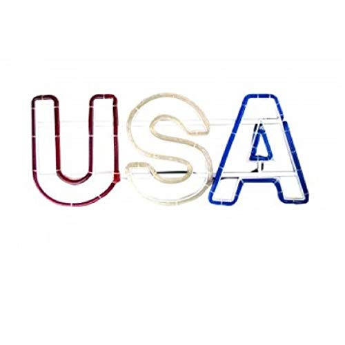 FlexiArt Red, White and Blue Lighted Patriotic USA Sign New