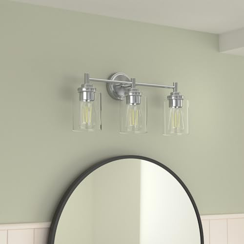 OUVR 3 Light Bathroom Light Fixtures KW-7225-3, Brushed Nickel Vanity Light New