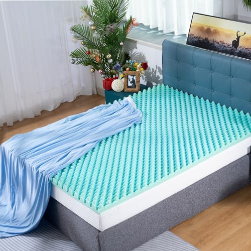 Askme 2 Inch Gel Memory Foam Mattress Topper Twin XL 501-0027-001 (B0854K7PRN) New