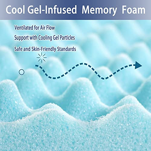 Askme 2 Inch Gel Memory Foam Mattress Topper Twin XL 501-0027-001 (B0854K7PRN) New