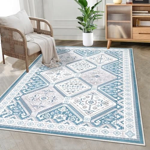 HEBE Washable Area Rug 5x7 Living Room Rug Large Rugs for Bedroom Soft Throw New