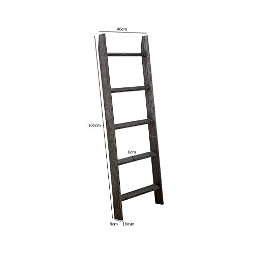 Mhiiuwu Decorative Blanket Ladder 5ft Farmhouse Wall Leaning Wooden - Black New