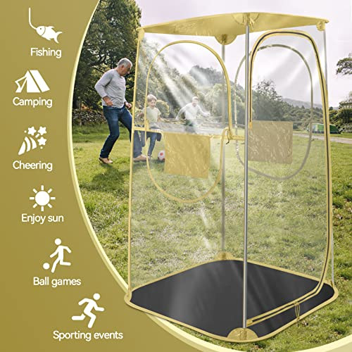 ZJ Right Sports Tent 1 Person Fishing Pod Soccer Tent Cold Weather - Yellow