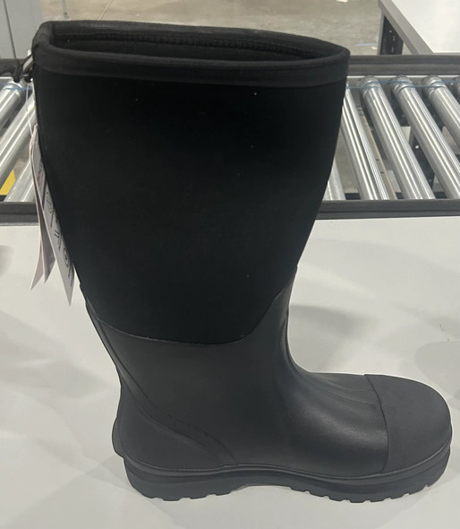 DRYCODE NEOPRENE WATERPROOF RUBBER BOOTS - SIZE: MEN 9 - BLACK/WHITE/YELLOW