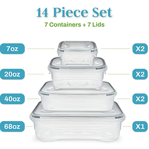 Homemaid Living Premium Airtight Storage Containers Easy Lock Lid Set of 7