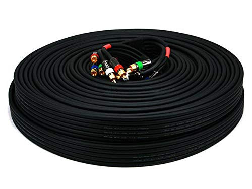 Monoprice 100ft 18AWG CL2 5-RCA Component VideoAudio Coaxial Cable Black New