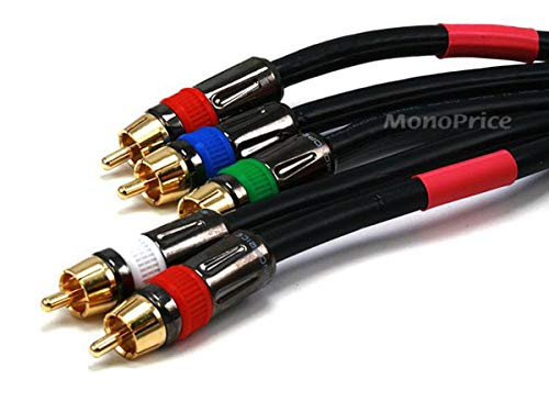 Monoprice 100ft 18AWG CL2 5-RCA Component VideoAudio Coaxial Cable Black New