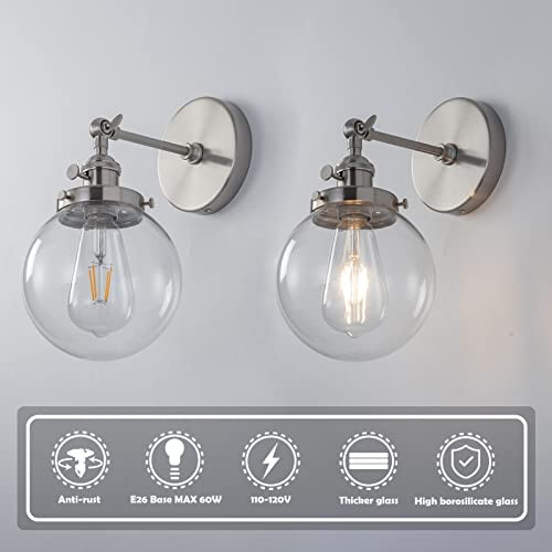 AK LIGHTING NICKEL WALL SCONCES WITH SWITCH, BRUSHED MODERN - NICKEL