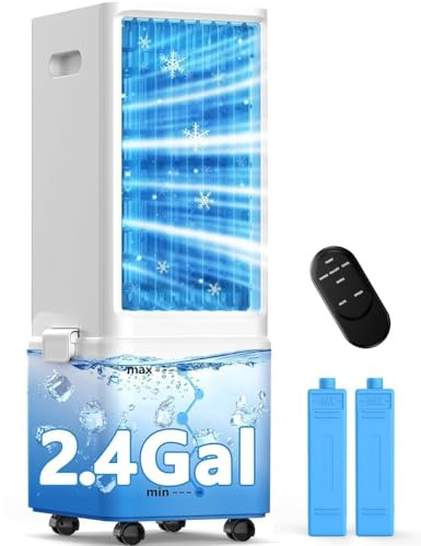 COOLECH Windowless Air Conditioner 4 Modes 3 Speeds 2.4-Gal Tank Swing - White New