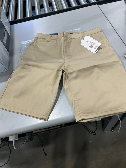 JUMP START MEN'S 4-WAY STRETCH FABRIC BUTTONED SHORTS - SIZE: MEN 18 - KHAKI New