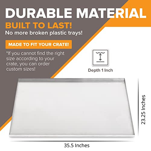 Metal Dog Crate & Kennel Replacement Tray/Pan, Galvanized, 36x23 in