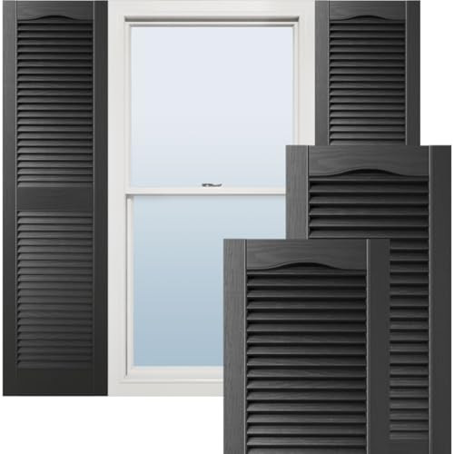 Ekena Millwork Lifetime Vinyl LL1S14X03600BL Standard Cathedral Louver - Black New