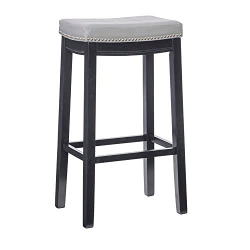 Linon Home Décor Kingston Gray Bar Stool, Black New