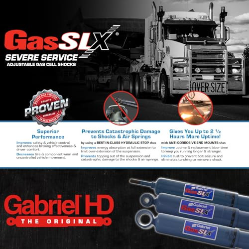 Gabriel 89408 GasSLX Adjustable Shocks Peterbilt 320 357 365 367 377 379 385 387 New