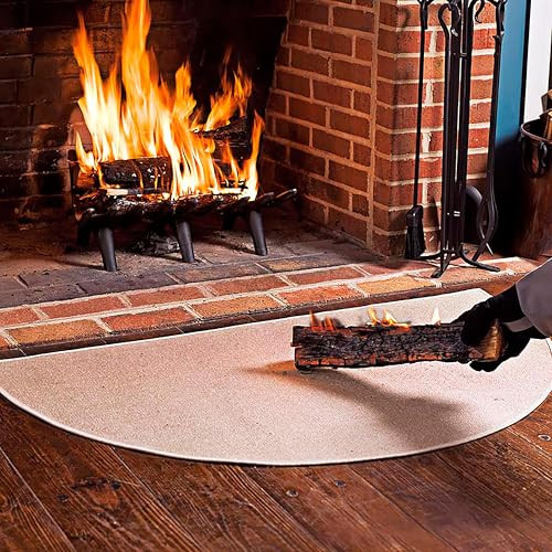 Plow Hearth 27"x48" Half Round Flame Resistant Rug B005F03A9I - New New