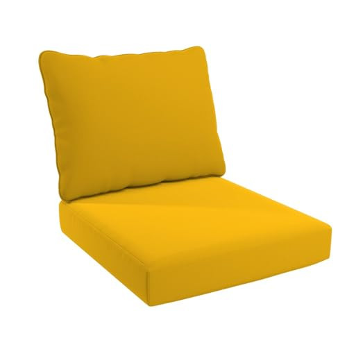 CALIFORNIA UMBRELLA OUTDOOR DEEP SEAT CUSHION, 24 X 48 INCH,LEMON New