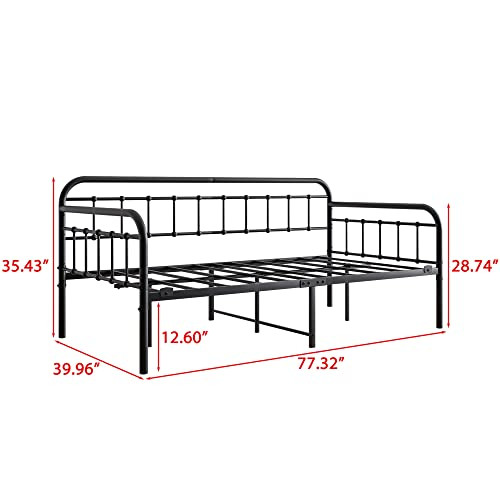 JURMERRY Metal Daybed Frame Twin Size, Black New