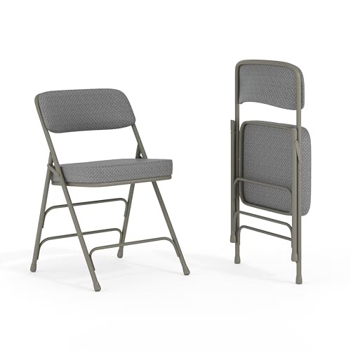 Flash Furniture Hercules Series Metal Folding Chairs with Cushioned Seats - Gray New