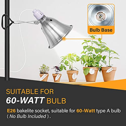 Simple Deluxe Clamp Lamp Light with 5.5" Aluminum Reflector E26 4 Pack, White New