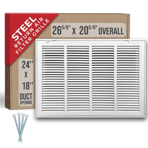 Fits 24x18 Duct Opening SteeL Return Air Filter Grille Removable Door 1in Filter New