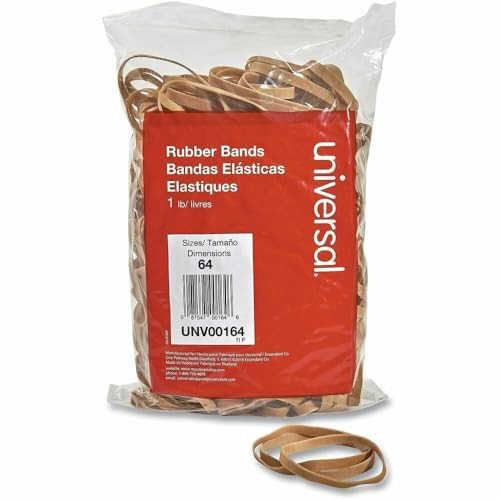 Universal Rubber Bands, Size 64, 3-1.2" x 1/4, 320 Bands/1lb Pack (164) New