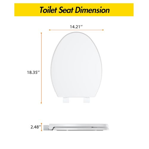 Garvee Elongated Toilet Seat Built-in Toddler Potty Seat Soft Close - White New