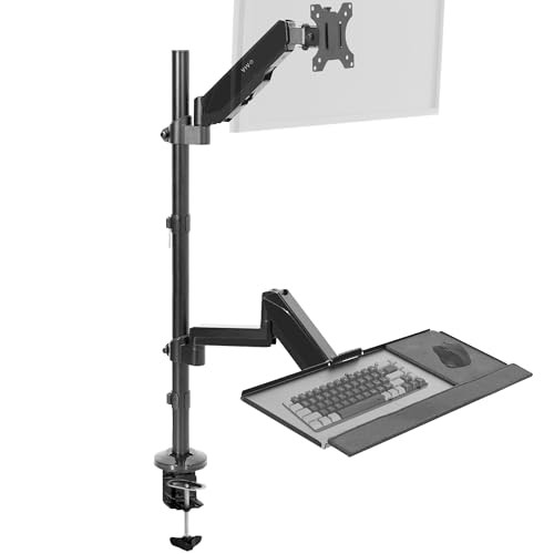 VIVO Black Clamp-on Monitor & Keyboard Tray Desk Mount STAND-SIT1B - Black New