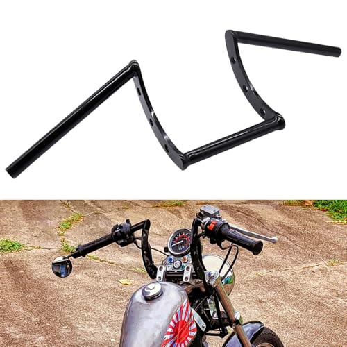 AnXin Motorcycle Handlebar Z Bars 22mm 7/8" Handlebars - Black New
