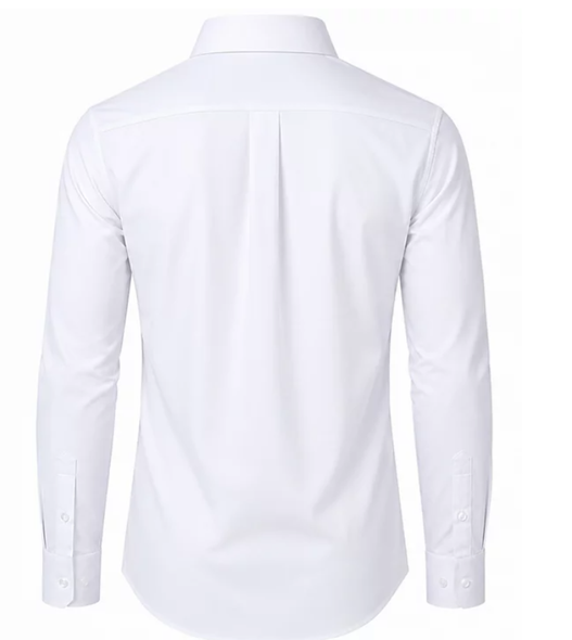 JAMES TAILOR MEN' SLIM FIT LONG SLEEVE STRETCH DRESS SHIRT - SIZE: MEN L - WHITE New