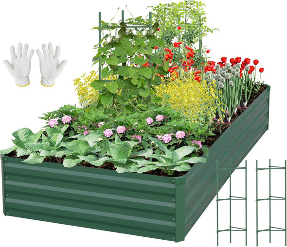 SONFILY RAISED GARDEN BED OUTDOOR GARDENING GARDEN BOXES OUTDOOR - GREEN New