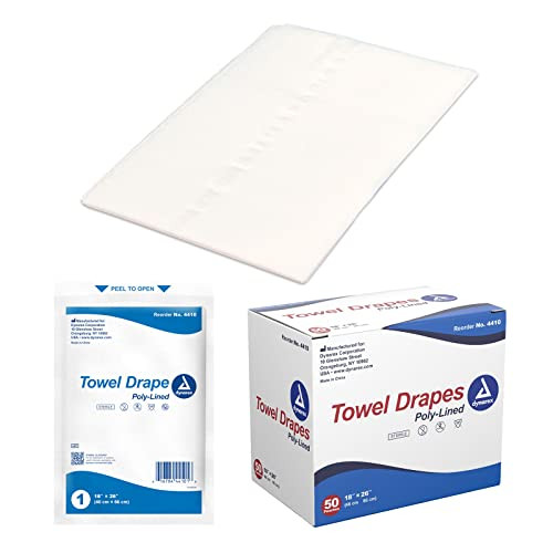Dynarex Disposable Towel Drapes Sterile 18" x 26" Poly-Interlined 50/Box 9060 New