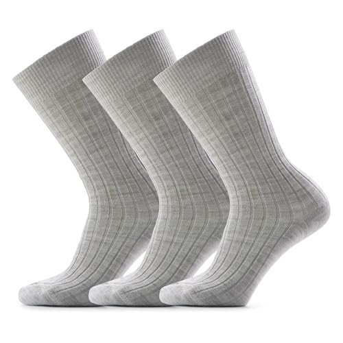 SMARTWOOL WOMEN'S EVERYDAY SLOUCHY RIB TALL CREW SOCKS 3 PAIRS - SIZE: M - GRAY New
