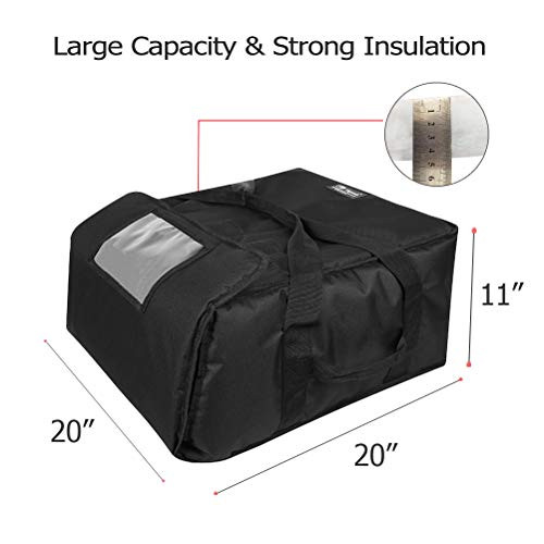 YOPRAL Insulated Food Delivery Bag Pizza Box Professional Warmer Carrier - Black New