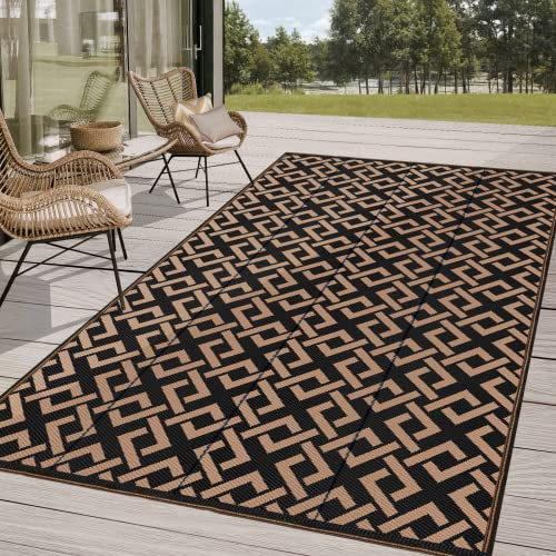 Sapsisel Patio Rug Plastic Straw Rug 5' x 9' Outdoor RV Rug Reversible Mat New
