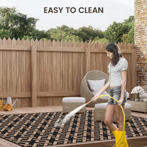 Sapsisel Patio Rug Plastic Straw Rug 5' x 9' Outdoor RV Rug Reversible Mat New