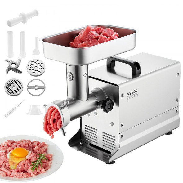VEVOR MEAT GRINDER, 13 LBS/MIN CAPACITY ELECTRIC MEAT GRINDERS - SILVER