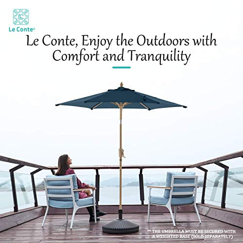 LE CONTE 7.5 ft Patio Umbrella Outdoor Market 3 Years Non-fading (Denim Blue) New