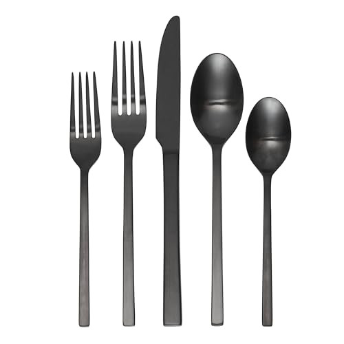 ONEIDA ALLAY 20-PIECE SILVERWARE SET FOR 4, FLATWARE B1017020AL21 - MIDNIGHT