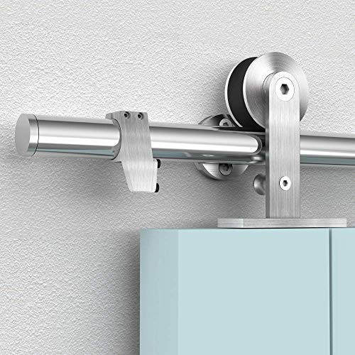 HAHAEMAIL 5FT Top Mount Stainless Steels Sliding Barn Door Hardware B081N2SYSD New