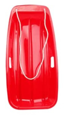 Kingmys 35x18x4.2 inches Plastic Toboggan Snow Sled Winter Sledding 1pc Red New
