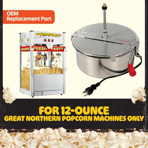 Great Northern Popcorn Replacement Kettle for Popcorn Machine 12 Ounce - Steel New