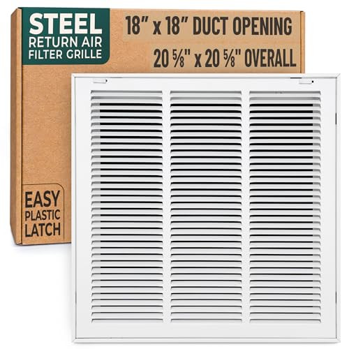 Steel Return Air Filter Grille Handua [Removable Door] 1" Thick Filters - White New