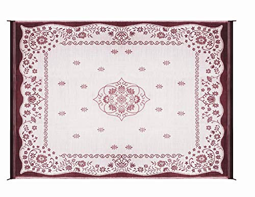 Camco 42852 Oriental Awning Leisure Mat-Burgundy 9' x 12' New